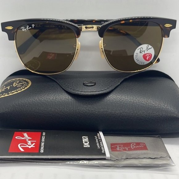 Brand new Rayban Club Master Unisex style 3016 Tortoise/Brown Polarized lenses - Picture 7 of 7